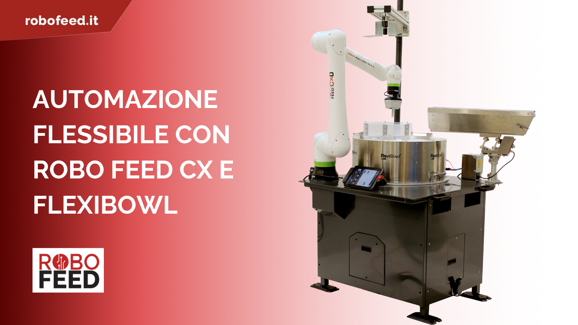 cella robotizzata ROBO FEED CX integrata con il sistema Flexibowl di Ars Automation