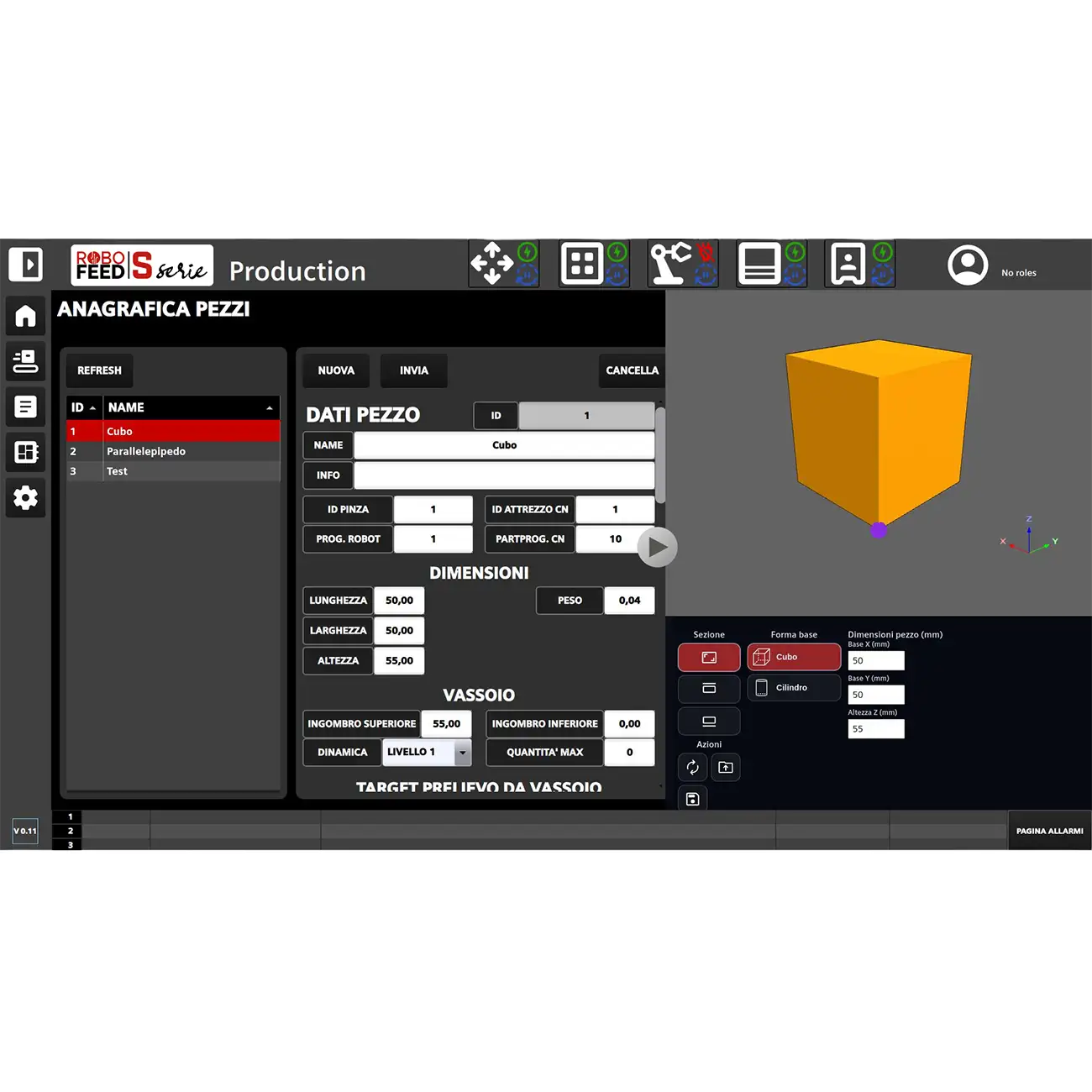 Schermate software ROBO FEED S31